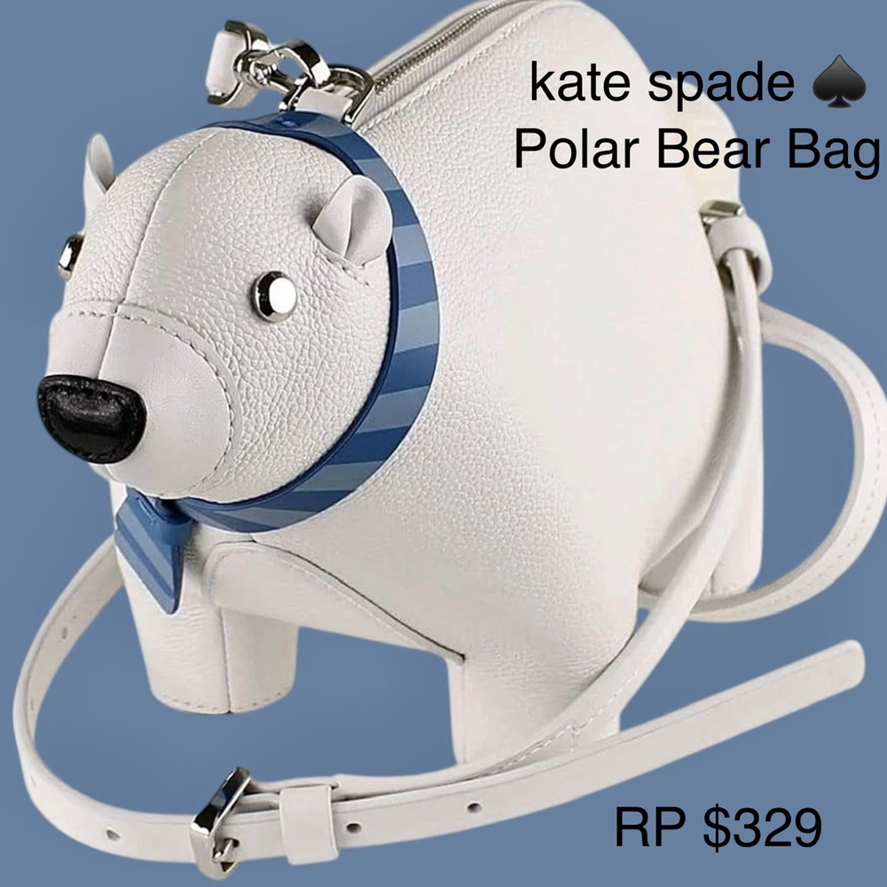 Kate Spade RP$329 NWT Leather Polar Bear Crossbody/shoulder Bag Arctic Friends